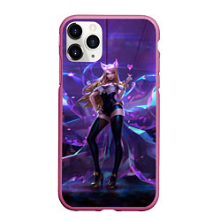 Чехол iPhone 11 Pro матовый Ahri, цвет: 3D-малиновый