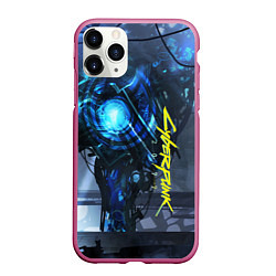 Чехол iPhone 11 Pro матовый Cyberpunk 2077, цвет: 3D-малиновый