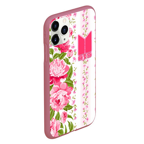 Чехол iPhone 11 Pro матовый BTS: Light Roses / 3D-Малиновый – фото 2
