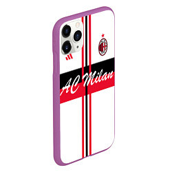 Чехол iPhone 11 Pro матовый AC Milan: White Form, цвет: 3D-фиолетовый — фото 2