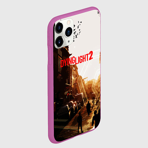 Чехол iPhone 11 Pro матовый Dying Light 2 / 3D-Фиолетовый – фото 2