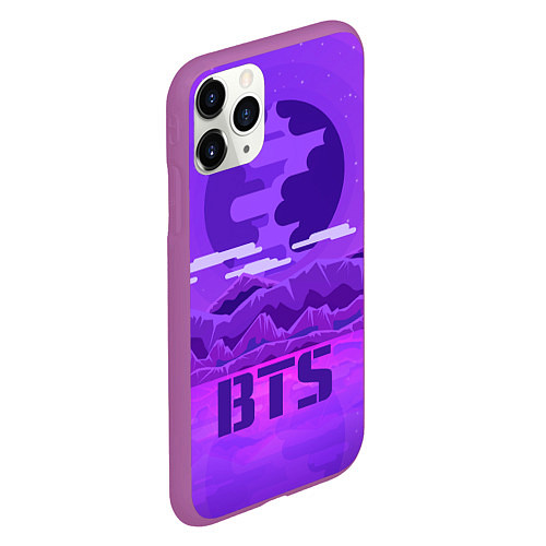 Чехол iPhone 11 Pro матовый BTS: Violet Mountains / 3D-Фиолетовый – фото 2