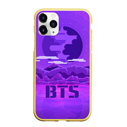 Чехол iPhone 11 Pro матовый BTS: Violet Mountains, цвет: 3D-желтый