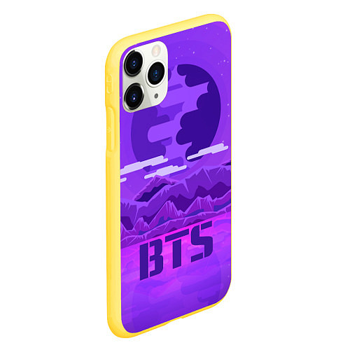 Чехол iPhone 11 Pro матовый BTS: Violet Mountains / 3D-Желтый – фото 2
