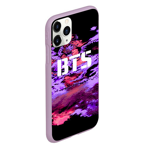 Чехол iPhone 11 Pro матовый BTS: Black & Pink / 3D-Сиреневый – фото 2