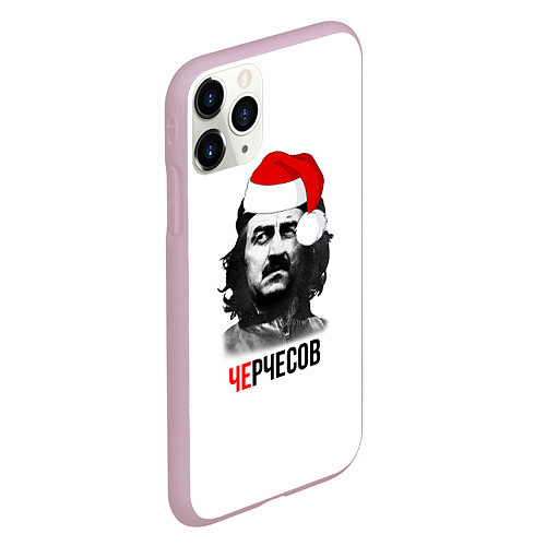 Чехол iPhone 11 Pro матовый Черчесов новогодний / 3D-Розовый – фото 2