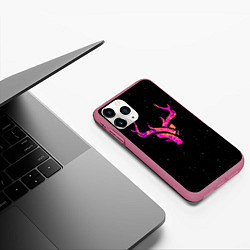 Чехол iPhone 11 Pro матовый Neon Deer, цвет: 3D-малиновый — фото 2