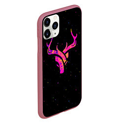 Чехол iPhone 11 Pro матовый Neon Deer, цвет: 3D-малиновый — фото 2