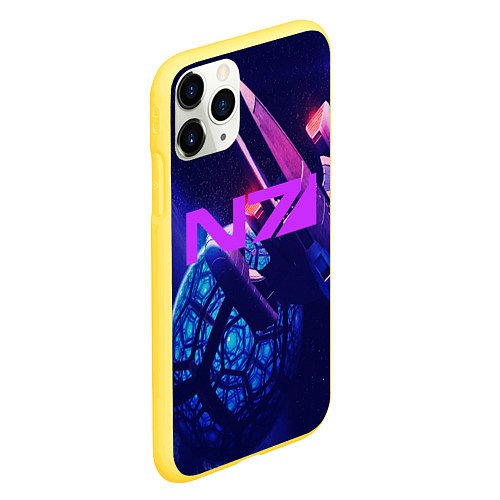 Чехол iPhone 11 Pro матовый N7: Neon Space / 3D-Желтый – фото 2