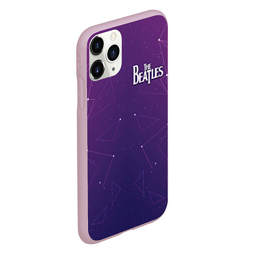 Чехол iPhone 11 Pro матовый The Beatles: Neon Style / 3D-Розовый – фото 2