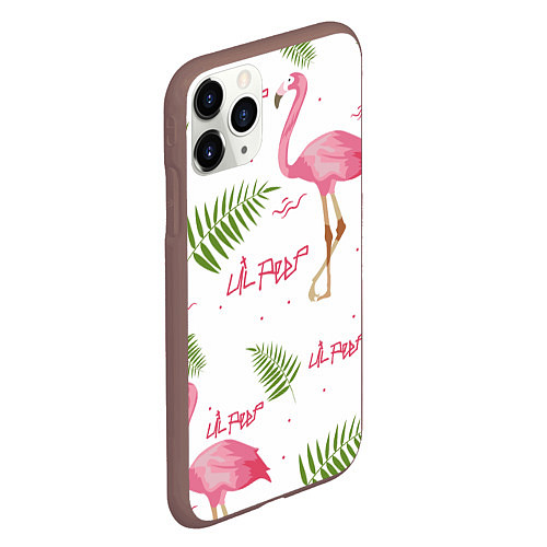 Чехол iPhone 11 Pro матовый Lil Peep: Pink Flamingo / 3D-Коричневый – фото 2