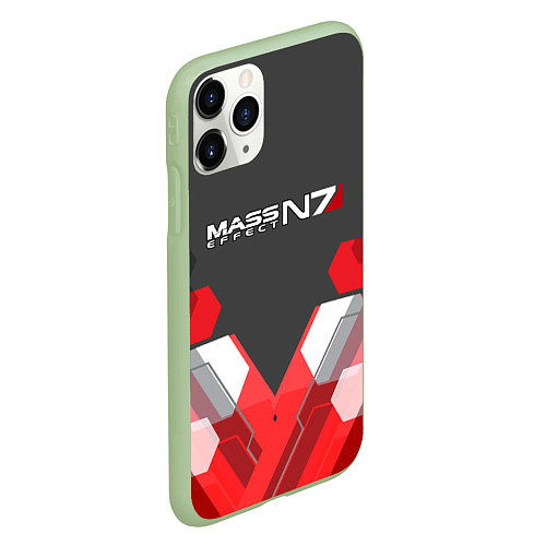 Чехол iPhone 11 Pro матовый Mass Effect: N7 Soldier / 3D-Салатовый – фото 2