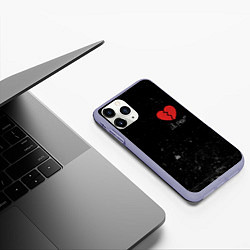 Чехол iPhone 11 Pro матовый Lil Peep: Broken Heart, цвет: 3D-светло-сиреневый — фото 2