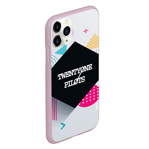 Чехол iPhone 11 Pro матовый Twenty One Pilots: Geometry / 3D-Розовый – фото 2