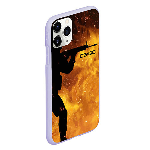 Чехол iPhone 11 Pro матовый CS:GO Dark Fire / 3D-Светло-сиреневый – фото 2