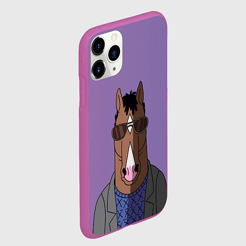 Чехол iPhone 11 Pro матовый Конь БоДжек / 3D-Фиолетовый – фото 2