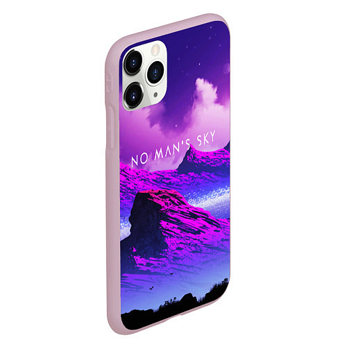 Чехол iPhone 11 Pro матовый No Man's Sky: Neon Mountains / 3D-Розовый – фото 2