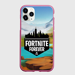 Чехол iPhone 11 Pro матовый Fortnite Forever, цвет: 3D-малиновый