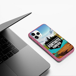 Чехол iPhone 11 Pro матовый Fortnite Forever, цвет: 3D-малиновый — фото 2