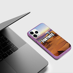 Чехол iPhone 11 Pro матовый Fortnite: Dust View, цвет: 3D-фиолетовый — фото 2