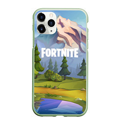 Чехол iPhone 11 Pro матовый Fortnite: Forest View, цвет: 3D-салатовый