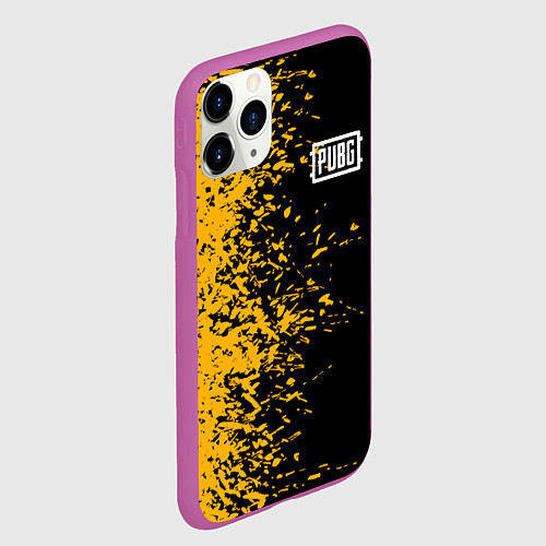 Чехол iPhone 11 Pro матовый PUBG: Yellow vs Black / 3D-Фиолетовый – фото 2