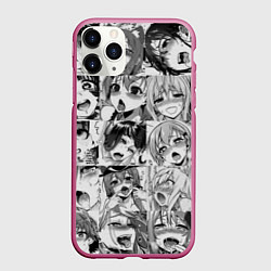 Чехол iPhone 11 Pro матовый Ahegao Babes, цвет: 3D-малиновый