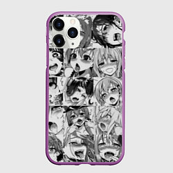 Чехол iPhone 11 Pro матовый Ahegao Babes, цвет: 3D-фиолетовый