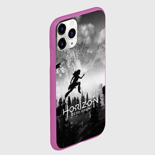 Чехол iPhone 11 Pro матовый Horizon Zero Dawn: Dark Runner / 3D-Фиолетовый – фото 2