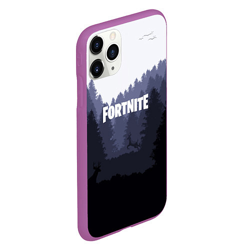 Чехол iPhone 11 Pro матовый Fortnite: Dark Forest / 3D-Фиолетовый – фото 2