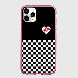 Чехол iPhone 11 Pro матовый ФРЕНДЗОНА: ЧБ, цвет: 3D-малиновый