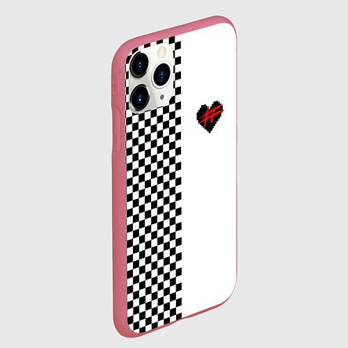 Чехол iPhone 11 Pro матовый ФРЕНДЗОНА: Шахматы / 3D-Малиновый – фото 2