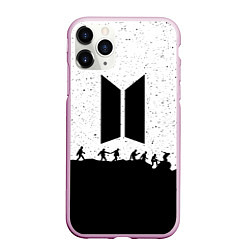 Чехол iPhone 11 Pro матовый BTS: Black Stars, цвет: 3D-розовый