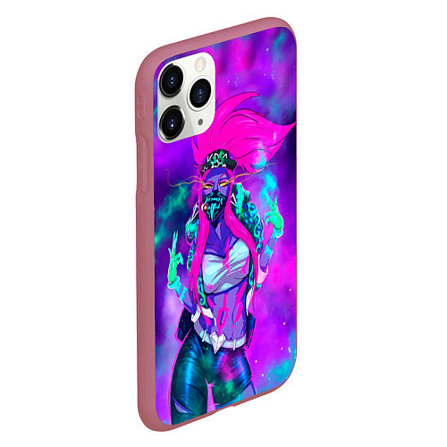 Чехол iPhone 11 Pro матовый Akali KDA / 3D-Малиновый – фото 2