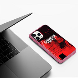 Чехол iPhone 11 Pro матовый Stranger Things: Red Dream, цвет: 3D-малиновый — фото 2