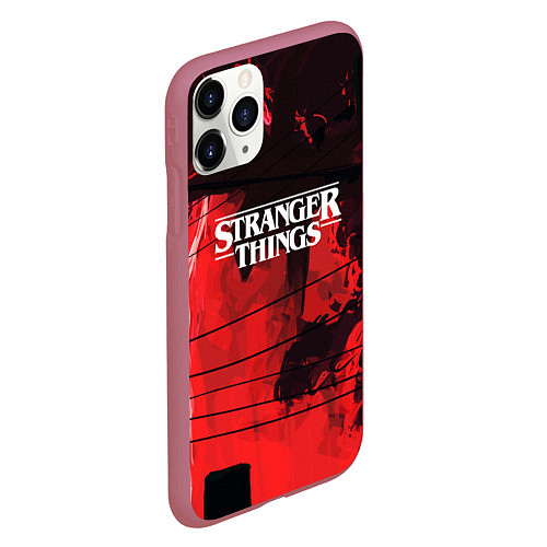 Чехол iPhone 11 Pro матовый Stranger Things: Red Dream / 3D-Малиновый – фото 2