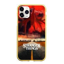 Чехол iPhone 11 Pro матовый Stranger Things: Road to Dream, цвет: 3D-желтый