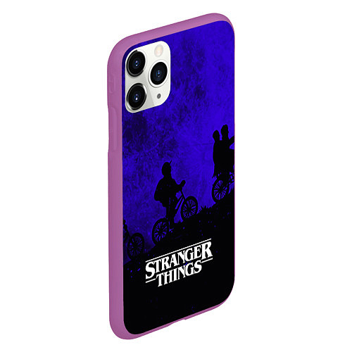 Чехол iPhone 11 Pro матовый Stranger Things: Moon Biker / 3D-Фиолетовый – фото 2