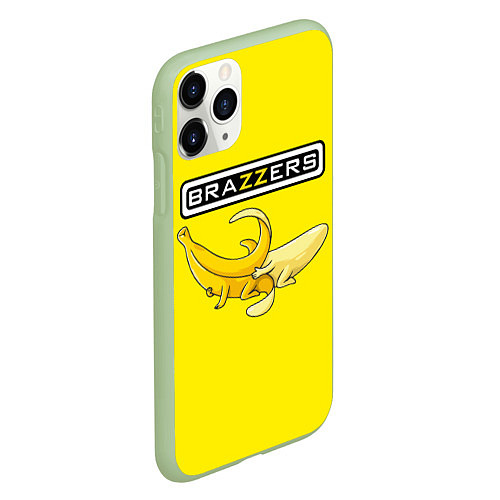 Чехол iPhone 11 Pro матовый Brazzers: Yellow Banana / 3D-Салатовый – фото 2