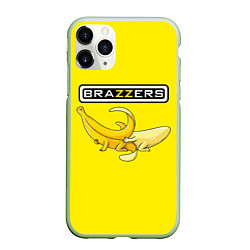 Чехол iPhone 11 Pro матовый Brazzers: Yellow Banana, цвет: 3D-салатовый