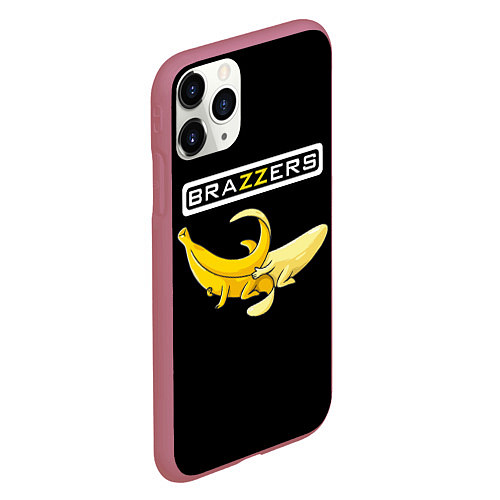 Чехол iPhone 11 Pro матовый Brazzers: Black Banana / 3D-Малиновый – фото 2