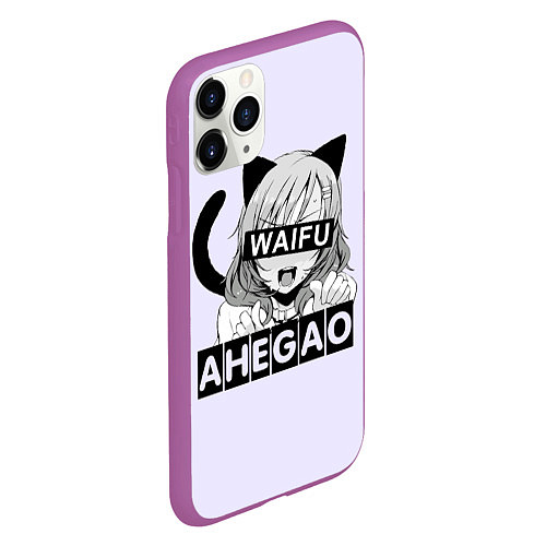 Чехол iPhone 11 Pro матовый Ahegao Waifu / 3D-Фиолетовый – фото 2