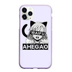 Чехол iPhone 11 Pro матовый Ahegao Waifu, цвет: 3D-светло-сиреневый