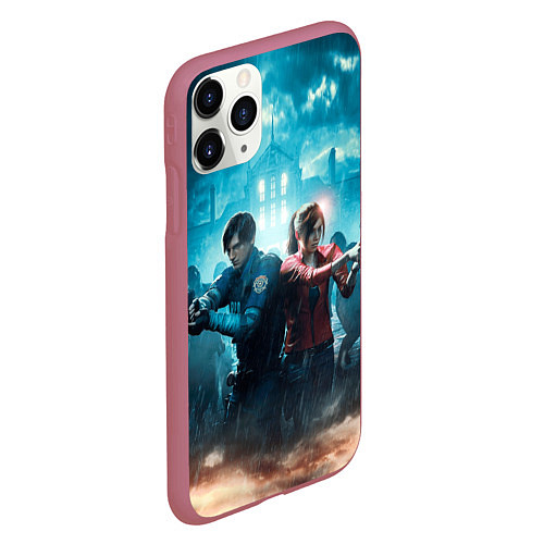 Чехол iPhone 11 Pro матовый Resident Evil 2 / 3D-Малиновый – фото 2