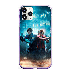 Чехол iPhone 11 Pro матовый Resident Evil 2, цвет: 3D-светло-сиреневый