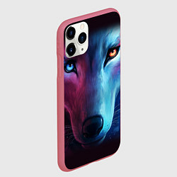 Чехол iPhone 11 Pro матовый Волчий взгляд, цвет: 3D-малиновый — фото 2