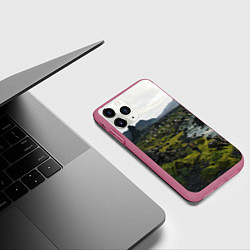 Чехол iPhone 11 Pro матовый Death Stranding: Green World, цвет: 3D-малиновый — фото 2