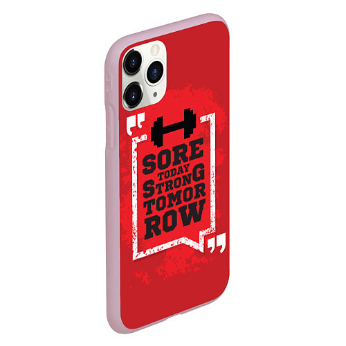 Чехол iPhone 11 Pro матовый Strong tomorrow / 3D-Розовый – фото 2