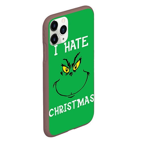 Чехол iPhone 11 Pro матовый I hate christmas / 3D-Коричневый – фото 2