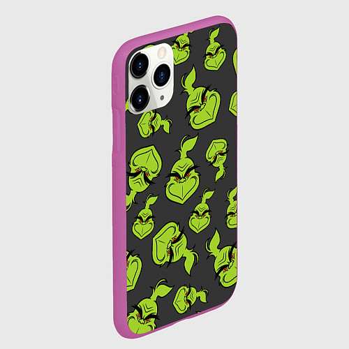 Чехол iPhone 11 Pro матовый The Grinch / 3D-Фиолетовый – фото 2